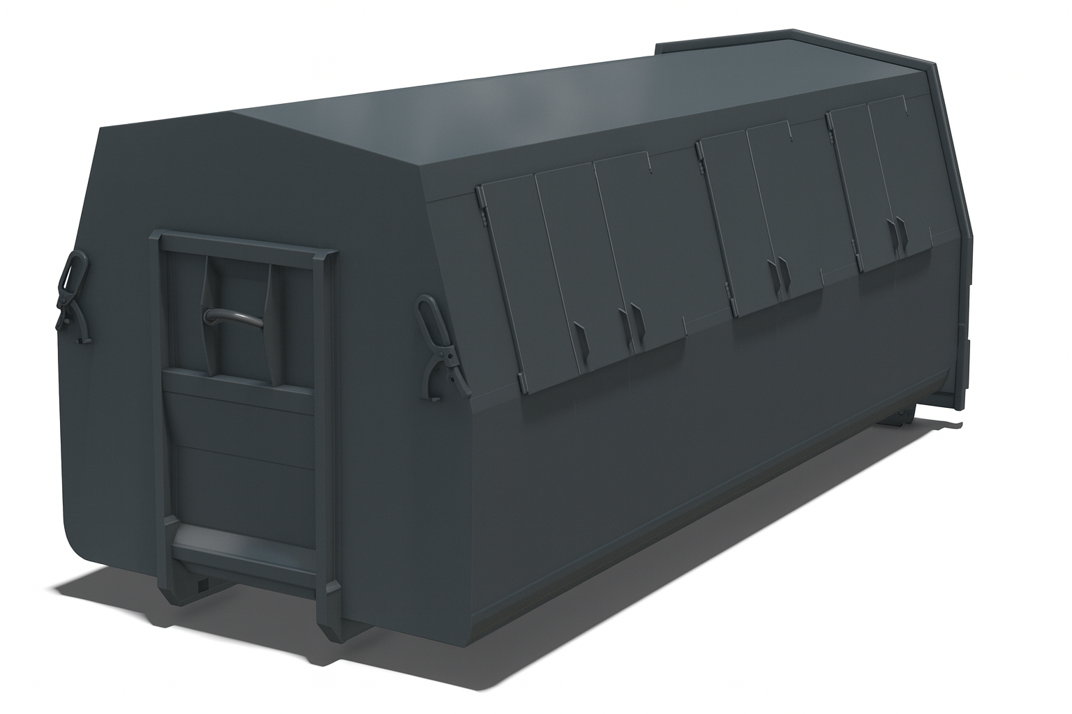 Täckt container 25 m3 i Stockholm för byggprojekt och avfall